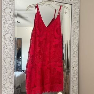 Red Lace Mini Dress